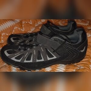 Men's Black Gray Athletic Biking Shoes
